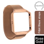 Metal Mesh Rose Gold Fitbit Blaze Band Casual Wristwatch Strap Accessory