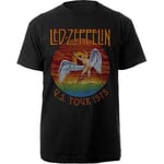 Led Zeppelin T Shirt USA Tour 75 Band Logo Official Mens Black S