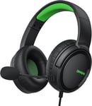 Black Green BINNUNE-Casque de jeu avec micro, BG02, Xbox Series X, S, Xbox One, PS4, PS5, PC Switch, Gamer Médiateur phones ""Nipseyteko