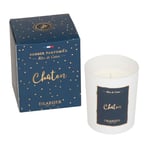 DRAEGER PARIS - Bougie Cadeau Blanche Parfumée Ambre Sacré "Chaton" - Idée Cadeau Mignon, Amour, Tendresse, Amitié, Famille - Pot en verre - Made in France - 100% Cire Végétale - 40h de combustion