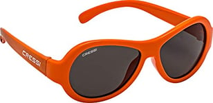 Cressi Scooby Sunglasses Lunettes de Soleil Polarisé Unisexe Enfants, Orange/Verres Fumè, 0-2 Ans