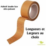 Bande adhésive double face ultra puissant, adhésif armé / Madeinnature spécial plinthe souple ou rigide /sol pvc et crédence - 5 mètres - 50 mm.