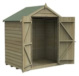 Forest Garden Wooden Overlap Windowless Apex Shed - 6 x 4ft