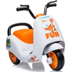 Moto scooter électrique pour enfants,Voiture électrique 6V4AH 3801 . 3 roues et topcase Blanc