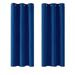 Deconovo Rideau Occultant Thermiques Anti Froid, Double Rideau Isolant Anti-Bruit, Économie d'Énergie, Idéal pour Chambre et Salon, 107x138 CM (Largeur x Hauteur), Bleu Roi, 2 Pièces