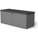 Coffre de jardin en résine Gardiun Lift 390 L avec amortisseurs - Gris