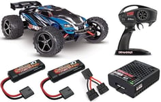 Traxxas 71054-8 E-Revo 1/16 Monster Truck Brushed + TRX NiMh Parallel Set Blue