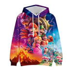 Super Mario Bros Film 3D Cartoon Tryck Casual Dragkedja Hoodies Långärmad Huvtröja Pullover Toppar Barn Födelsedagspresent A 7-8 Years