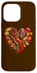 Coque pour iPhone 14 Pro Max Valentine BBQ Grill Viande Cœur Dad & Chef Food Graphic