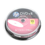 Hewlett Packard HP DVD+R 8.5GB 8X Double Couche (DL) Imprimable sur Toute LA Face Blanche (White FF Inkjet), par Boite DE 10 (DRE00060WIP)