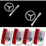 4-pack Benz Dörrljus, Dörrlogoprojektor LED-ljus Välkomstskugga HD-projektion Mb-tillbehör för Serie A B C E M G Gls/glc/glb/gla/am