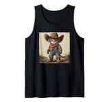 Black Cat in Cowboy Boots Tank Top