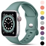 CeMiKa Compatible avec Apple Watch Bracelet 38mm 40mm 41mm 42mm 44mm 45mm 46mm 49mm, Bracelets en Silicone de Remplacement pour iWatch SE Series 10 9 8 7 6 5 4 3 2 1, 42mm/44mm/45mm/49mm-M/L, Vert Pin