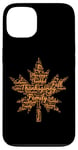 iPhone 13 Thanksgiving Maple Leaf Word Cloud for Family Tradition Fall Case