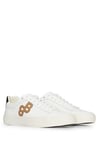 BOSS Mens Aiden Tenn Low-top Trainers with Monogram Detail Size 12 White