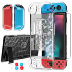 HEYSTOP Coque Compatible avec Nintendo Switch avec Film de Protection d'écran Transparent pour Nintendo Switch avec Film de Protection d'écran et poignée - Absorption des Chocs et Anti-Rayures,