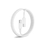 Cable FusionCharge USB C vers USB C 60W, PD3.0 Coton Tressé Câble Type C Charge Rapide pour iPhone 15/15 Pro/15 Pro Max, Pour Macbook, Pad Pro/mini, pour Samsung S23/S22 (FusionCharge 1m)
