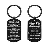 Nimteve Anniversary Keychain Gifts for Him Her Valentine's Day Gifts Happy Wedding Anniversary for Husband Wife Happy Anniversary Keychain for Boyfriend Girlfriend (5th Anniversary Keychain)