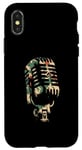 Coque pour iPhone X/XS Microphone camouflage – Vintage Singer Live Music Lover