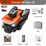 K6MAX-Drone Professionnel avec Caméra HD 8K,Évitement d'Obstacles,Photographie Aérienne,Flux Optique,Quadrirotor Pliable,Tablier de Vente - Type Orange-Dual6K-1B