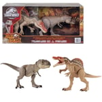 MATTEL JURASSIC WORLD T-REX 50cm VS. CONTRE SPINOSAURUS 54cm SET ‎HDH78 NEW