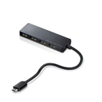 Elecom usb hub USB3.1 Gen1 Type-C A female 4-port bus-powered 15cm cable black U3HC-A429BXBK