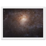 Artery8 Hubble Space Telescope Image Triangulum Spiral Galaxy M33 Crop Blue Orange Star Birthing Region Artwork Framed A3 Wall Art Print