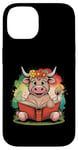 Coque pour iPhone 14 Livre de classement de la ferme Motif vache écossaise Highland