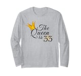 The Queen Is 33 Thirty Three Year 33rd Birthday Party Gifts Long Sleeve T-Shirt