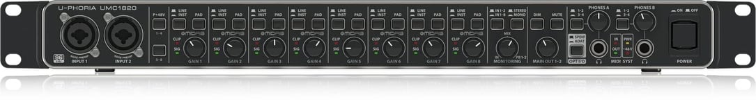 Belinger 18 input 20 Output audio interface UMC1820 U-PHORIA