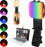 Lumiere Photo Rgb, Lampe De Caméra Led Avec 22Modes Dimmable, Lampe Vidéo Led, 2500K-6000K 3000Mah Rechargeable Eclairage Video Pour Vlogging, Vidéoconférence,Youtube,Tiktok (Avec Design À Clip)