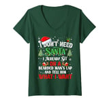 Womens I Don't Need Santa I Already Sit On A Bearded Man's Lap And V-Neck T-Shirt