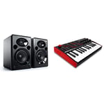 Alesis Elevate 5 MKII - 80 W Powered Desktop Studio Speakers with Subwoofer Output & AKAI Professional MPK Mini– 25 Key USB MIDI Keyboard Controller with 8 Backlit Drum Pads