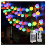 Beijiyi - Guirlande Lumineuse Sphérique, Guirlande Lumineuse d'Extérieur avec Prise 100 led 8 Modes avec Télécommande pour Chambre à Coucher,