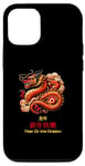 Coque pour iPhone 14 Rouge et doré : motif dragon du Nouvel An lunaire chinois