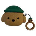 Case Compatible with Huawei FreeBuds 3 Funny Cute Silicone Cover with Keychain Waterproof Protective Cases[Design of Teddy Dog]Gift For Boyfriends Girlgriends (Green)