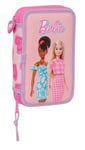 Safta Barbie Love - Trousse Scolaire pour Enfant, avec 28 Outils Inclus, Pratique et Polyvalente, qualité et résistance, 12,5 x 4 x 19,5 cm, Rose, Rose, Estándar, Décontracté