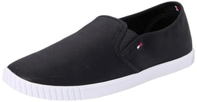 Tommy Hilfiger, Women, Canvas Slip-On Sneaker, Cupsole Sneaker, Black, 6