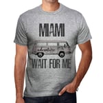 Homme Tee-Shirt L'aventure M'attend À Miami - Adventure Wait For Me In Miami - T-Shirt Graphique Éco-Responsable Vintage Cadeau Nouveauté