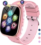 Montre Connectée Enfant - Smartwatch Telephone Fille Garçon Avec Appel, Jeux, Pédomètre, Musique, Appareil Photo, Lampe, Reveil, Smart Watch Intelligente Pour Kids 3-12 Ans Cadeau (Rose)