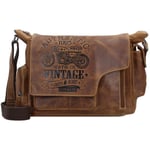 Greenburry Vintage Cafe-Racer Messenger en cuir 39 cm braun (0831-25)