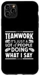 Coque pour iPhone 11 Pro Max Citation amusante de leadership travail d'équipe cadeau pour patron manager bureau