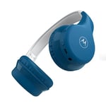 Motorola Lifestyle Sound Moto JR300 Bluetooth Children's Headphones with Volume Limiter and Audio Splitter Blue/Grey