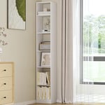 Hzuaneri Bibliothèque, Étagère de Rangement, Meuble, Cube, pour Salon, Bureau, Chambre, Style Scandinave, 24 x 30 x 184,4 cm, Blanc BC09603X