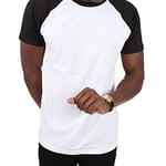 Urban Classics Men's Raglan Contrast Tee T-Shirt, White/Black, XL