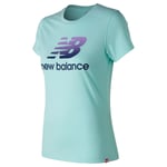 NEW BALANCE WOMEN'S ESSENTIALS 90S T-SHIRT TEE TOP GREEN PURPLE RETRO NEW BNWT S