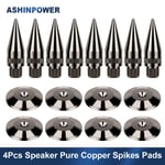 4 choses. Haut-parleur en cuivre pur M6x36 boîte pointes support choc pied coussin pour Audio HIFI amplificateur DAC décodeur ordinateur tampon en caoutchouc F