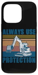 Coque pour iPhone 13 Pro Ouvrier du bâtiment Pilote d'excavatrice de chantier