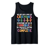 Back To School We Are Like a Box of Crayons Student Unity Tank Top