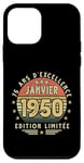 Coque pour iPhone 12 mini Janvier 1950 Cadeau Anniversaire Janvier 1950 75 ans Homme